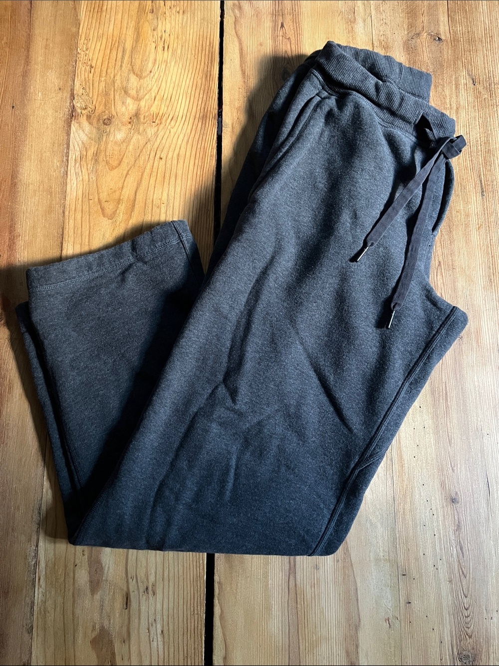 LULULEMON M Charcoal Heather Hustle Pant Sweatpants Thick Drawstring